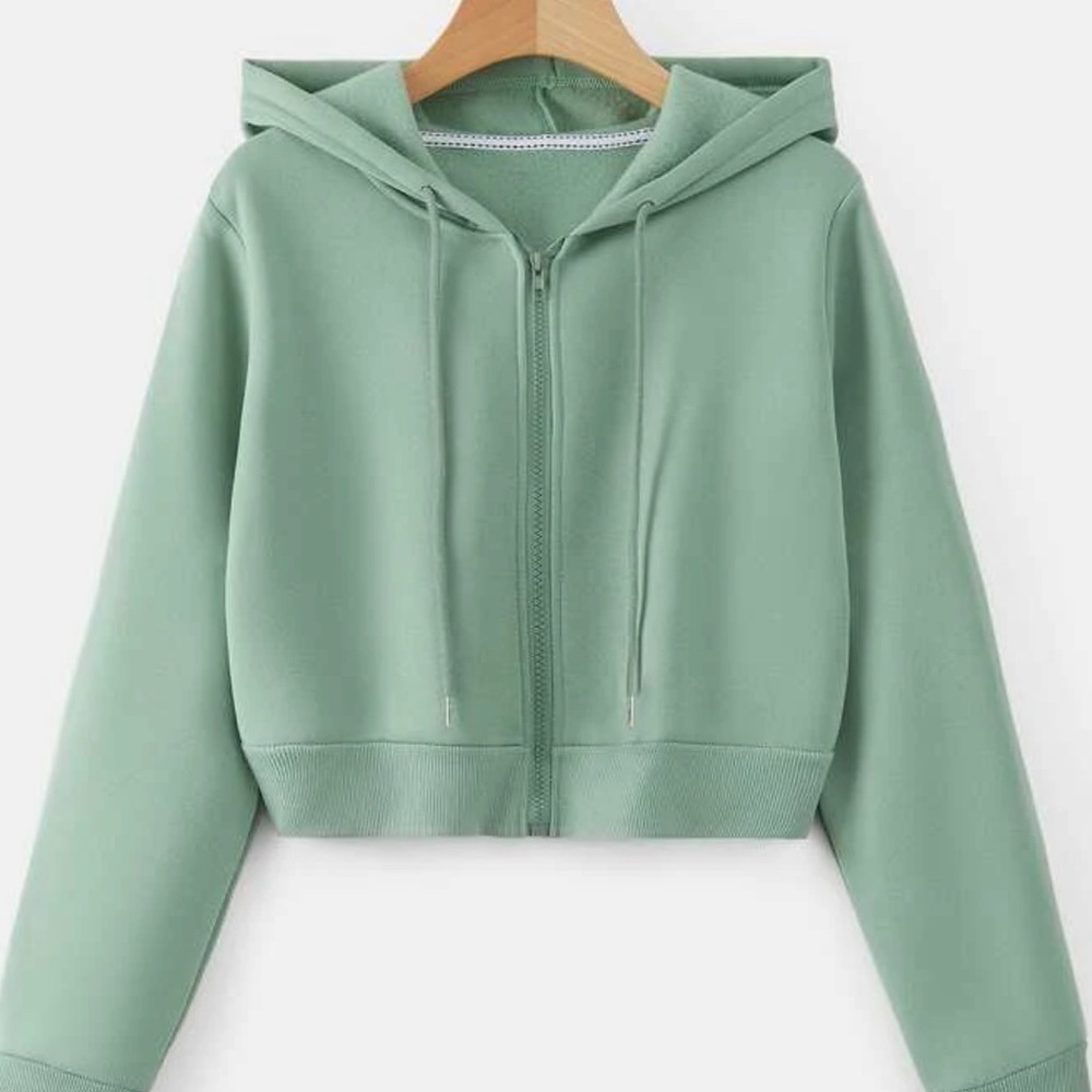 Cropped zip up jacket